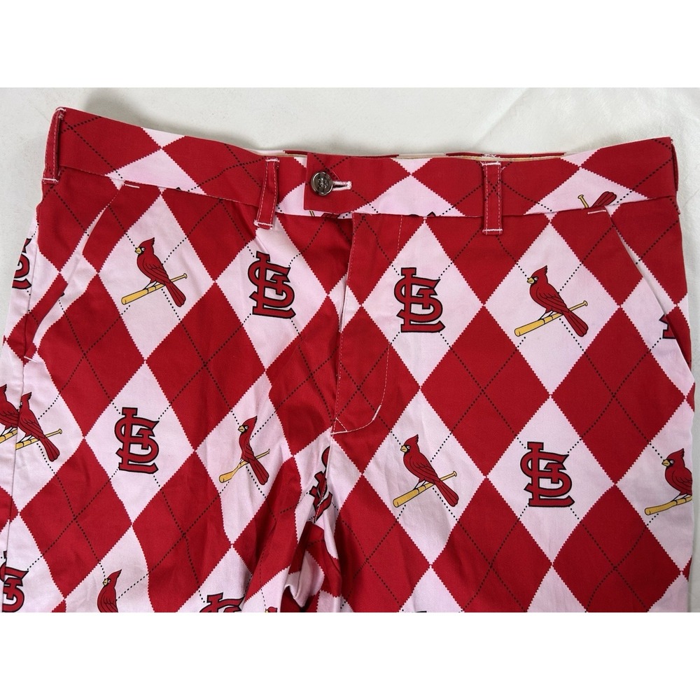 Loudmouth Men's St. Louis Cardinals Argyle Golf Shorts MLB 37" Waist